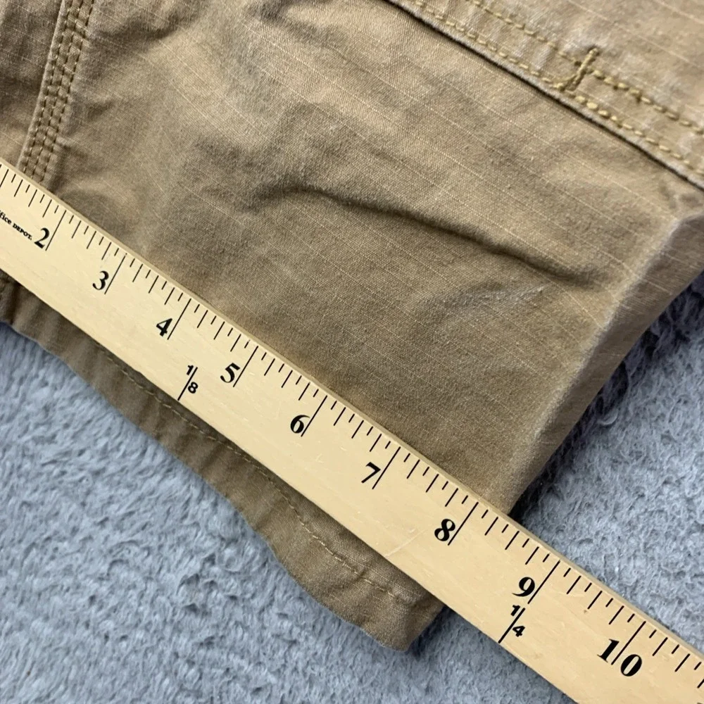 Wrangler Work Cargo Duck Canvas Pants Men's 34x30 Khaki Utility Double Knee